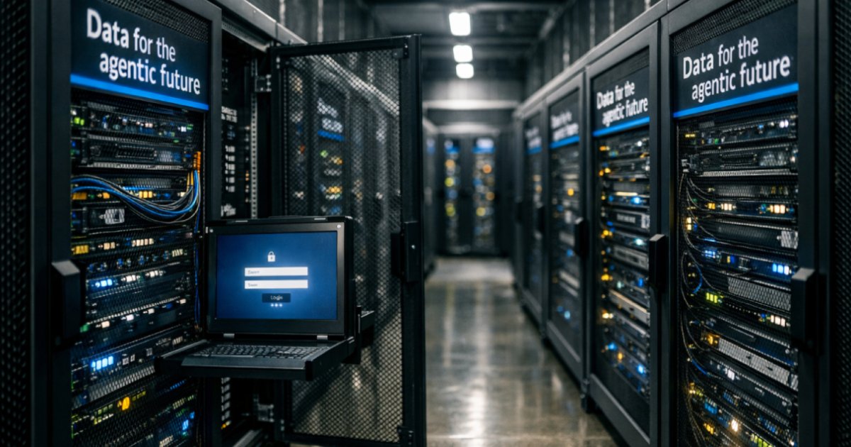 A dusty, high-end server room bathed in cold blue LED light. In the foreground, a row of identical server rack interfaces, all screens glowing green with active status indicators. One screen, slightly off-center, shows a login page that has never been touched — the cursor blinking on an empty username field. The floor is polished concrete. The mood is eerie, institutional, and quietly wasteful. Shot with a 35mm lens, shallow depth of field, ISO 800 grain.