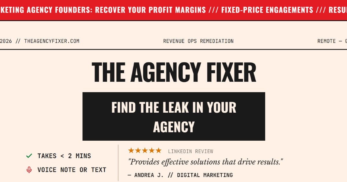 The Agency Fixer - Revenue Ops Remediation